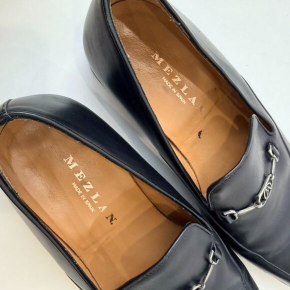 Mezlan Falcon Black Leather Bit Loafers Dress Shoes Men’s Size 9.5 - Picture 6 of 14